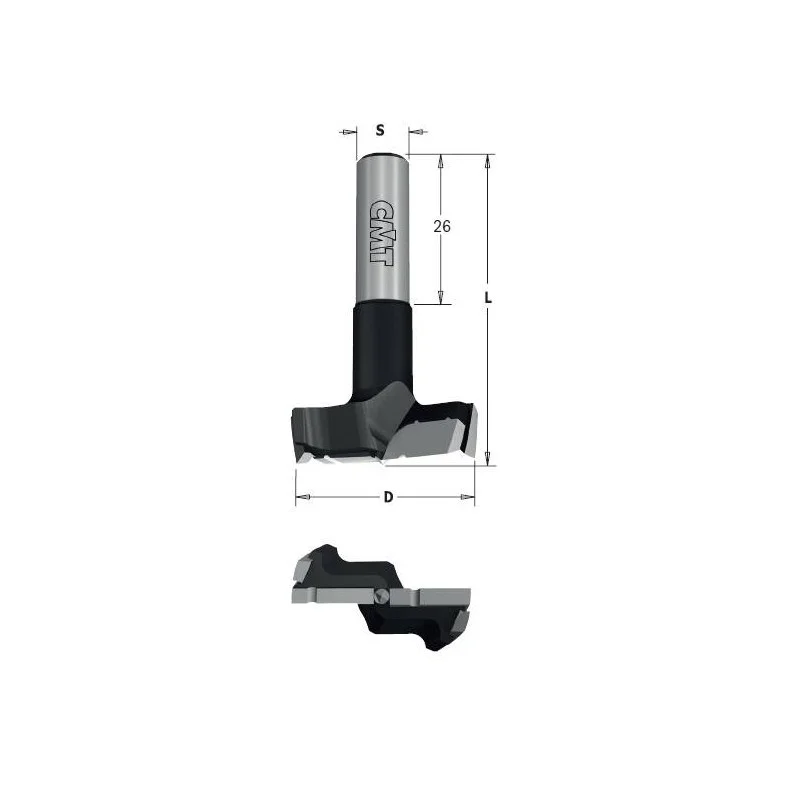369.250.41 Wiertło puszkowe XTREME D-25 L-70 S-10x26 Z2+2 z łamaczem wióra RH CMT Super okazja