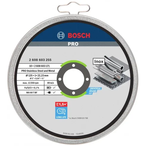 10 tarcz BOSCH Rapido 125x1,0 mm w zamykanej, blaszanej puszce Ostatnie sztuki