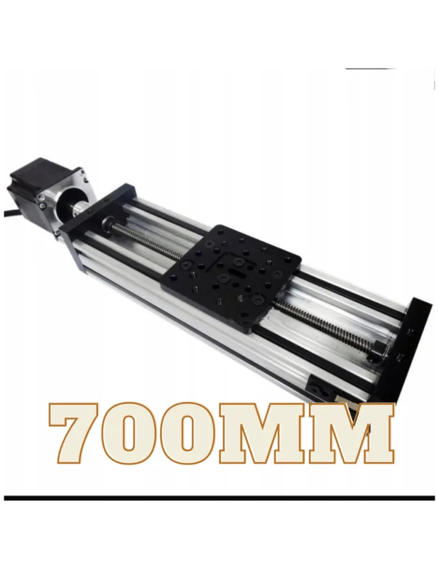 Prowadnica liniowa CNC wózek liniowy 700mm silnik NEMA23-2,45Nm SREBRNY Ostatnie sztuki