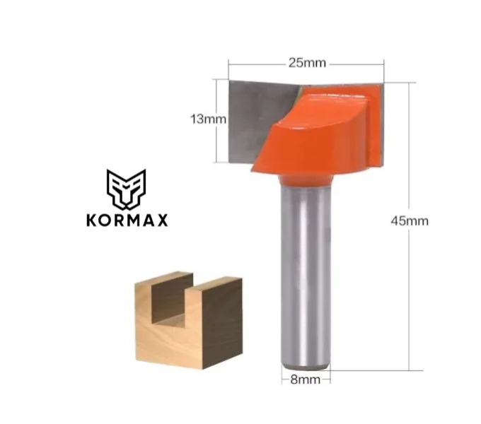 Frez do drewna prosty 25x13mm trzpień 8mm do planowania płaszczyzn Kormax (FD-CBB-8-25-13) Wyjątkowa oferta
