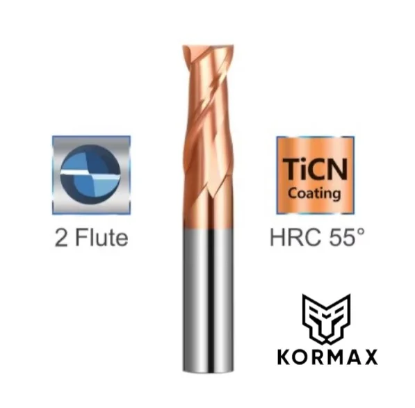 Frez do metalu 2 zęby 10x40x100 z węglikiem HRC55 Kormax (6060E2018-2F55) Bezpieczne zakupy